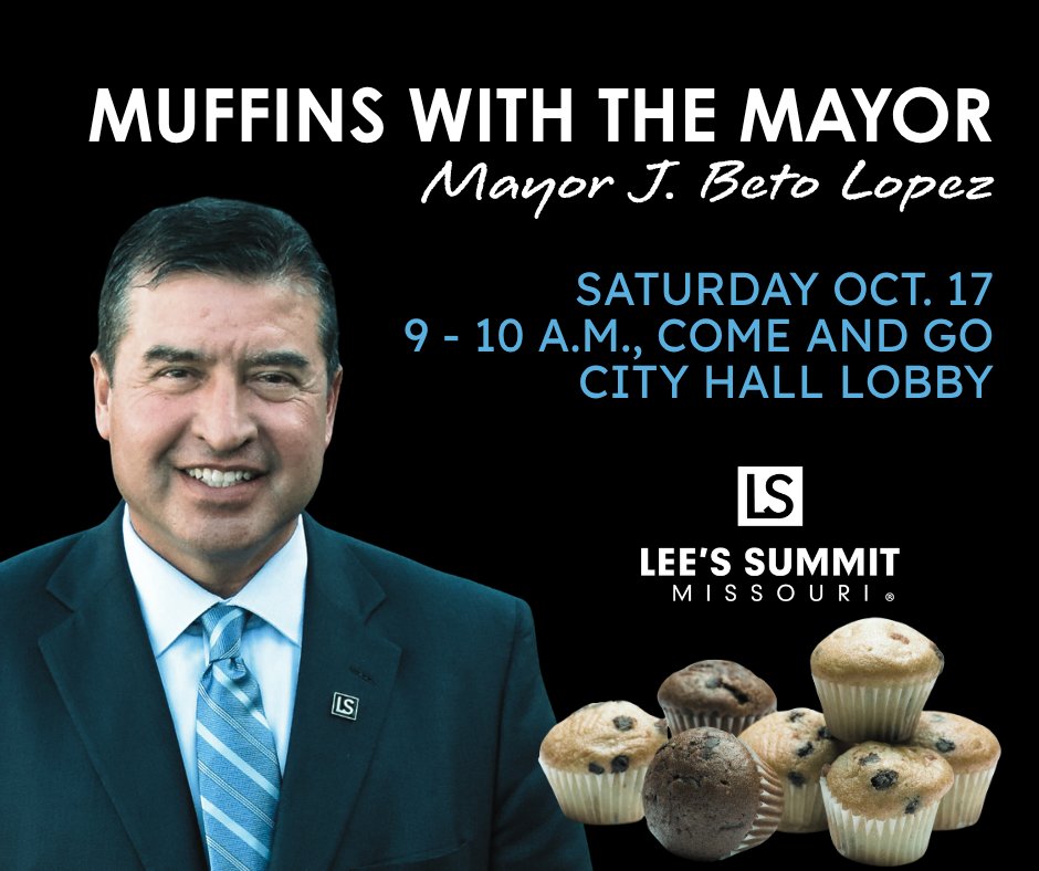 cityofLS's tweet photo. Breakfast and Conversation!

Join Mayor J. Beto Lopez for Muffins with the Mayor on Saturday, Oct. 17, from 9–10 a.m. at City Hall. There’s no presentation and no formal agenda - just a casual opportunity to stop by, grab a muffin, and spend some face-to-face time with the Mayor. https://t.co/4iqbTqo91g