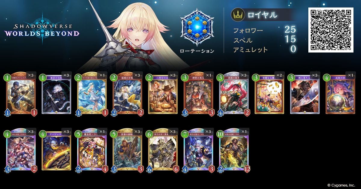 britzbrother's tweet photo. Shadowverse: Worlds Beyond
ロイヤルデッキ
https://t.co/jUNcgQjVif
#シャドバWB #デッキポータル
少しは形になってる･･･といいな旗ロイヤル
(    ˙꒳​˙)結構楽しい https://t.co/01vdor85fe