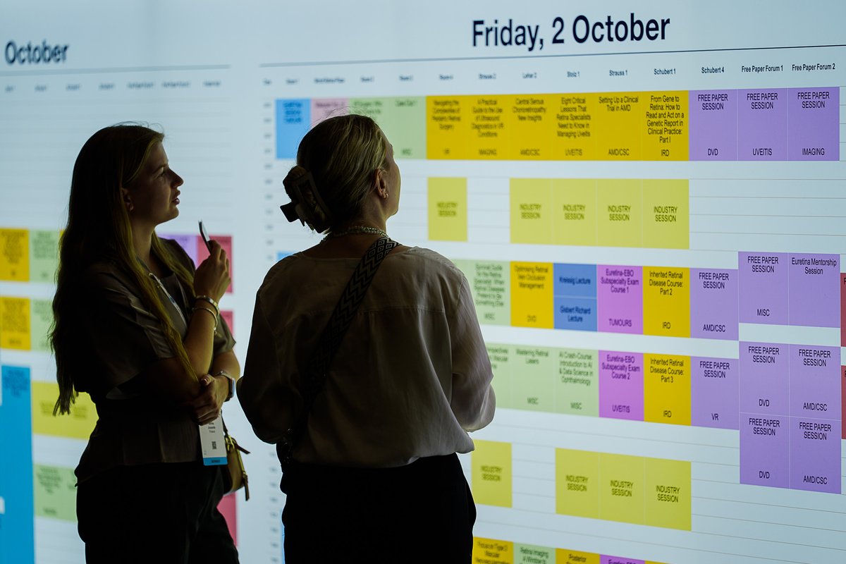 EURETINA's tweet photo. Concentration. Curiosity. Conversations.

This afternoon at #Euretina26 is all about exchange — in halls, hubs &amp; networking corners.

From young clinicians to world experts: everyone’s here to grow 📈

#EuretinaExperience #RetinaCommunity #MedicalEducation https://t.co/uGC8cvgMXc
