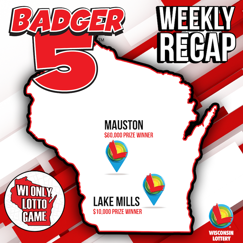wilottery's tweet photo. #Badger5WeeklyRecap
In this week's edition of the Badger 5 Weekly Recap, winning tickets showed up in Mauston and Lake Mills.
For the 09/28 drawing, a winning $60,000 #Badger5Jackpot ticket was sold at Kwik Trip on 611 Gateway Ave. in #Mauston
For the 09/29 drawing, a winning $10,000 #Badger5Jackpot ticket was purchased at Lake Mills Market on 375 W. Tyranena Park Rd. in #LakeMills
Congrats to the winners. #WelcomeToWINsconsin
Learn more about Badger 5 at https://t.co/syfa2G4fL5.