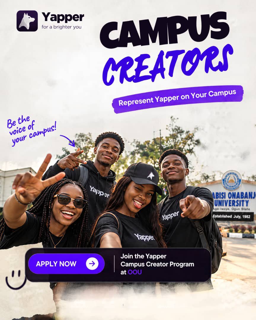 Yapper_oou's tweet photo. What is Yapper?
It’s the ultimate space for students to build visibility, network, and discover real-world opportunities.
We’re officially expansion-ready at OOU! If you want to help us shape the student experience on campus, Apply 
https://t.co/MlVMqD8oBJ…
#oou @StudentUnionOOU https://t.co/jff4SIzGAv