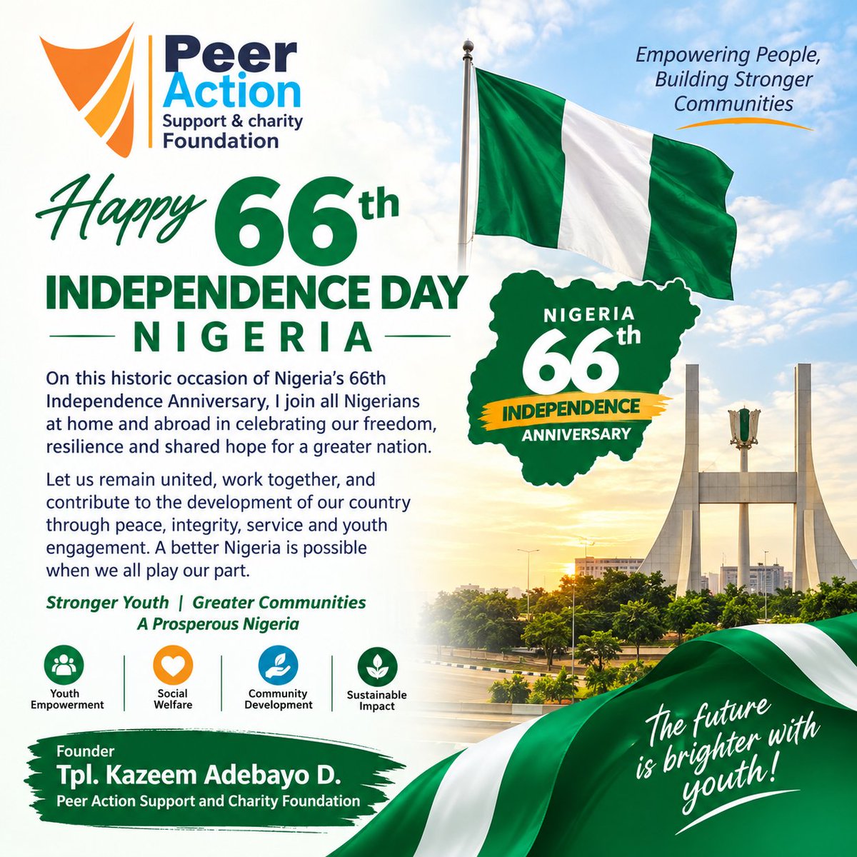 Kazeemofficial1's tweet photo. Happy Independence day Nigerians. https://t.co/UXbi0PReA7