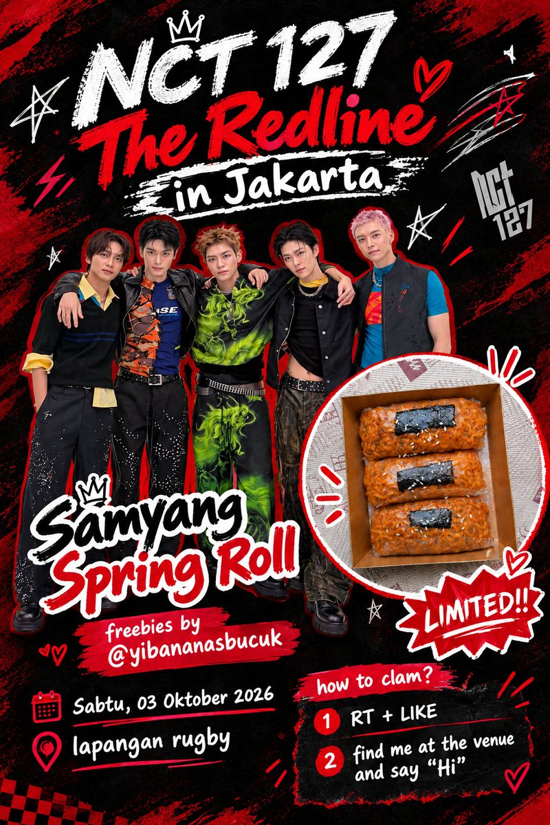 yibananasbucuk's tweet photo. hihi sekitar area lapangan rugby yaa, nanti klo ketemu colek aja 🤗🥰

#NCT127_5TH_NEOCITY_THE_REDLINE
#THE_REDLINEinJakarta https://t.co/aDY0TVHTJW