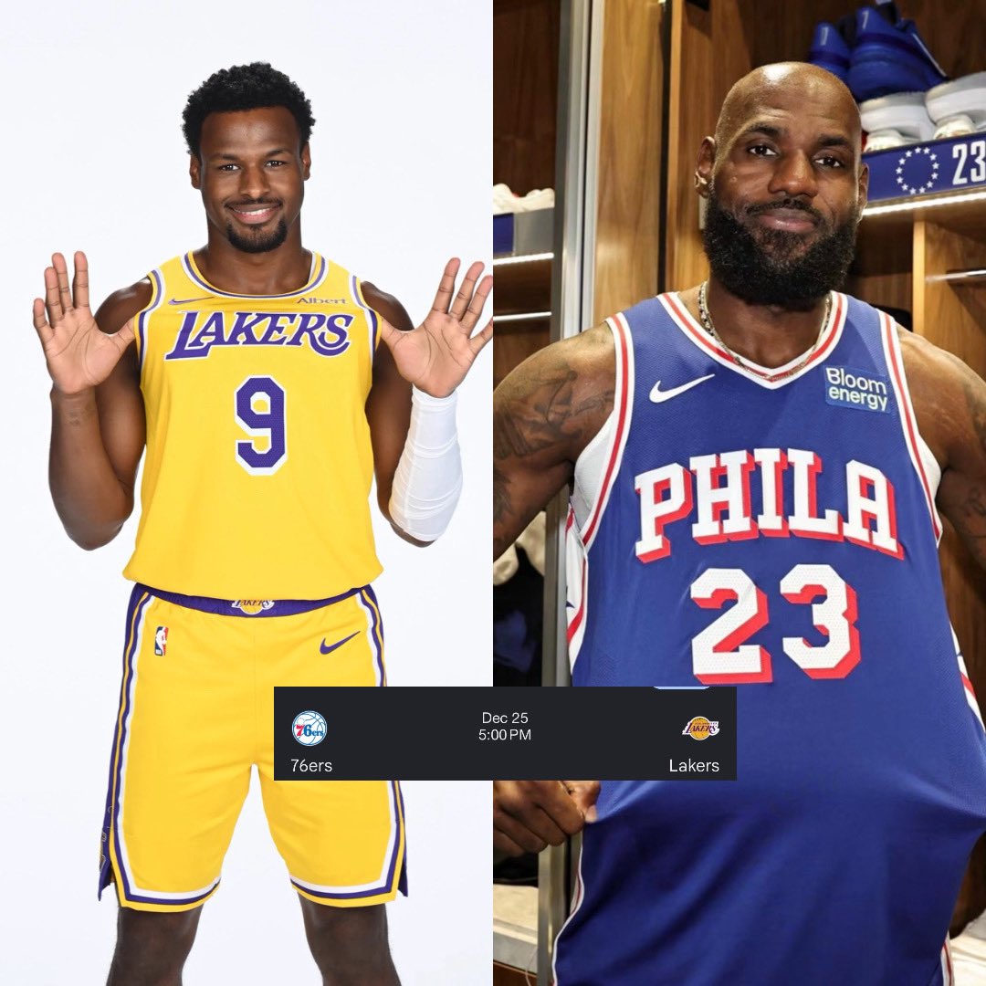 betrBron's tweet photo. LeBron gets to wake up in the same house as his son on Christmas morning and play each other in the NBA. This man has won in all aspects of life 😂🤣 https://t.co/ElG3BuMzmK