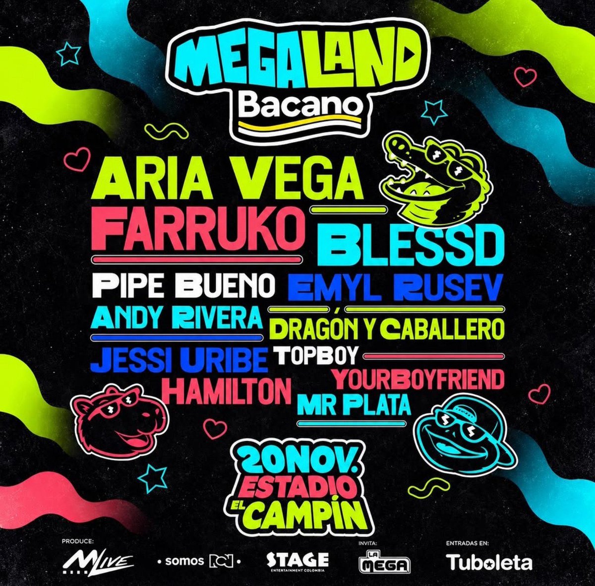 musictrendscol's tweet photo. #Festivales: MEGALAND anuncia su cartel oficial para la edición 2026, que se llevará a cabo este 20 de noviembre en el Estadio El Campín 📍🏟️ https://t.co/082ywEgNcF