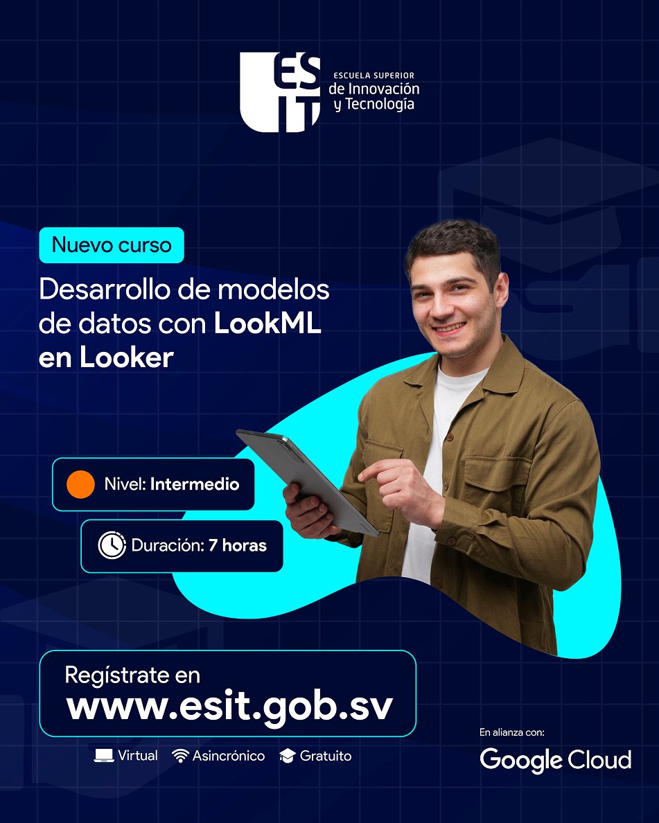 esitgobsv's tweet photo. #FormaciónContinua Aprende a desarrollar modelos de datos con LookML en Looker y descubre cómo organizar y transformar la información para facilitar el análisis y la toma de decisiones 🚀

Inscríbete en https://t.co/1MdS3rrr56 https://t.co/4ZeX54BK5y