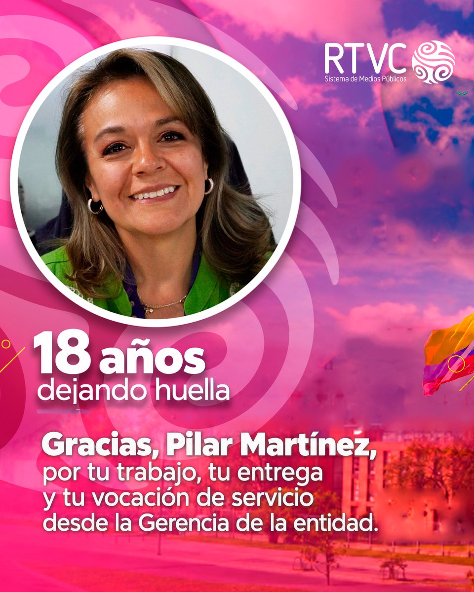 RTVCcol's tweet photo. 🎉 En RTVC Sistema de Medios Públicos felicitamos a Pilar Martínez Pérez, secretaria de Gerencia, por sus 18 años al servicio de nuestra entidad. 

Gracias, Pilar, por tu trabajo, tu entrega y tu vocación de servicio. ¡Que sean muchos más! https://t.co/Cnp1qcnfk2