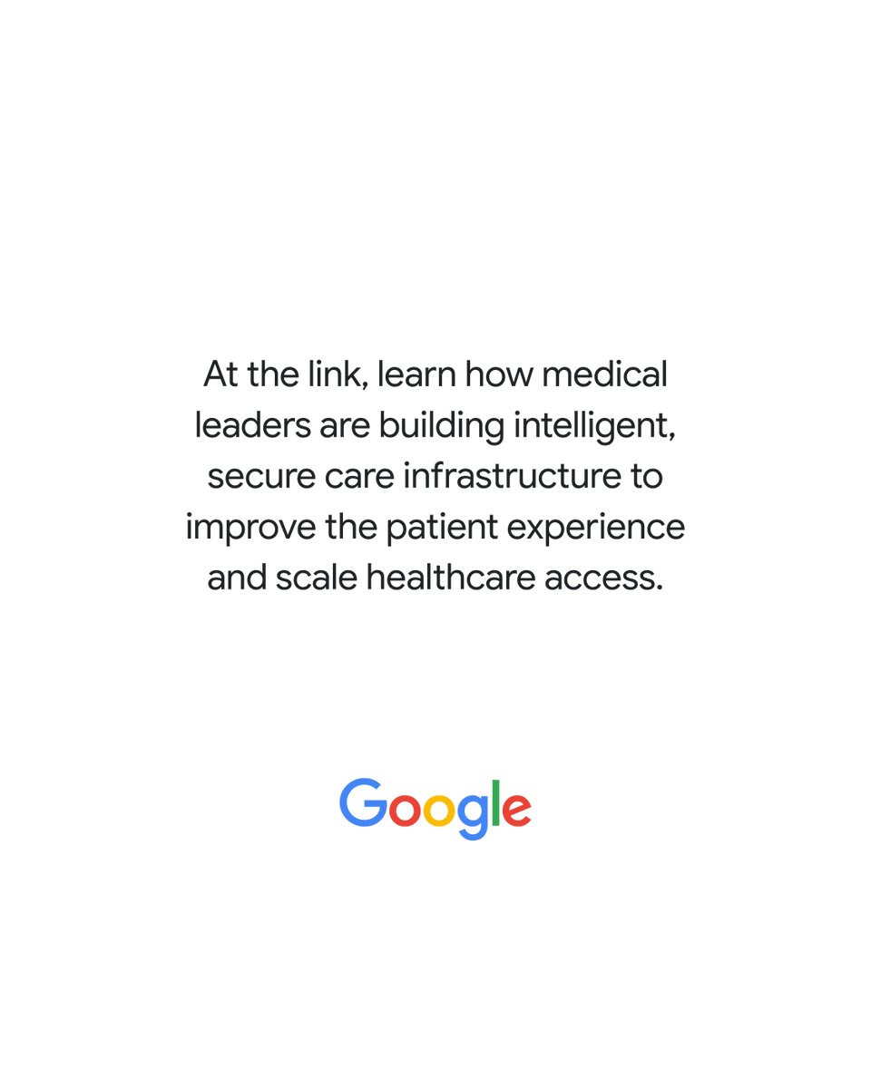 GoogleForHealth's tweet photo. Two governments on opposite sides of the globe have forged a path toward healthcare transformation that reaches more patients with better care using advanced telemedicine and agentic AI. 

Learn more ➡️ https://t.co/d9JGjWsWm3 https://t.co/5oWici0CPQ