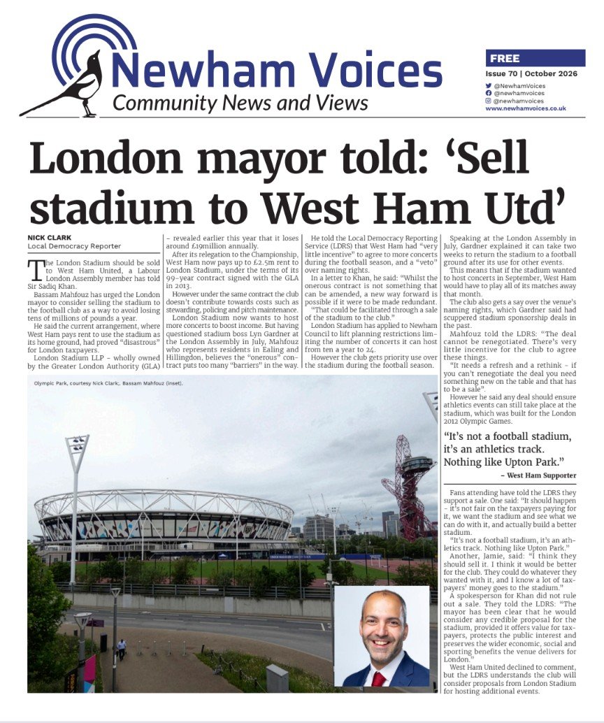 NewhamVoices's tweet photo. The October edition is out 

Sign up for our Newsletter 
https://t.co/Dqg3jKfMAQ

Pick up a print edition 
https://t.co/UVqYjhEITA

Download the October edition in pdf format https://t.co/k8Rf7AJvzM

Email the editorial team info@newhamvoices.co.uk https://t.co/ES4WshFVfr