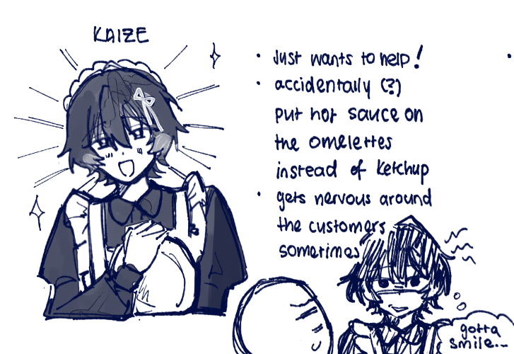 tartarduck's tweet photo. high school au where yuhiru's class needs extra staff for their cultural festival stall https://t.co/sis6Ng0DdW