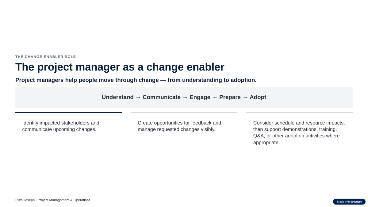 jay_ruchy's tweet photo. A recent reflection from my continued development in project management.

The more I work on projects, the more I appreciate that effective delivery requires looking beyond tasks and timelines.

I captured one perspective that stood out to me in the slides.

#ProjectManagement https://t.co/cSAeJvWp4R