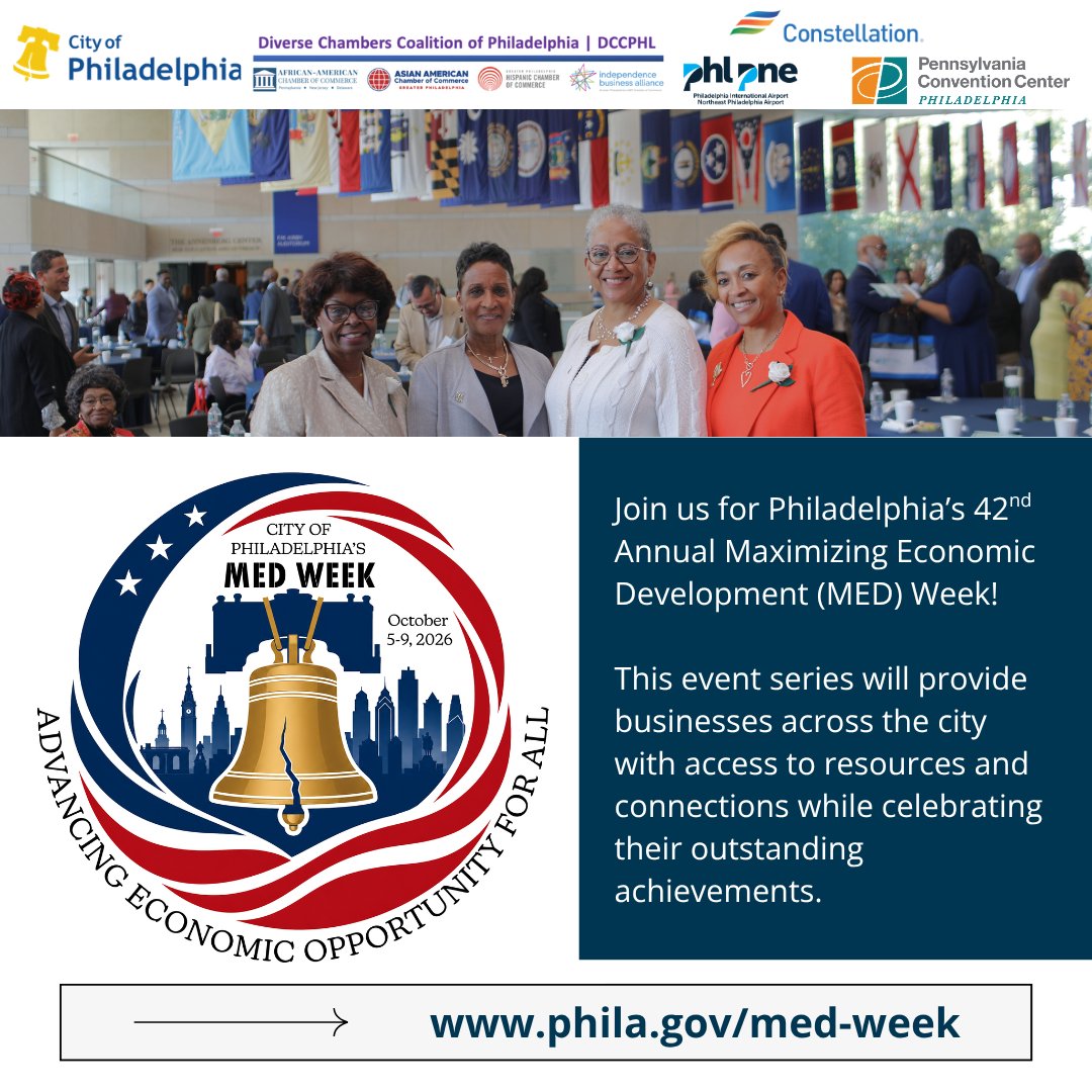 PhilaRevenue's tweet photo. We’re so excited to be part of the 42nd Annual Maximizing Economic Development (MED) Week! Our virtual workshop on Thursday will cover Philly business taxes, tax policy changes and more!

Register today: 
https://t.co/n5gThzr7Zz https://t.co/Q2pR9rO6Hm