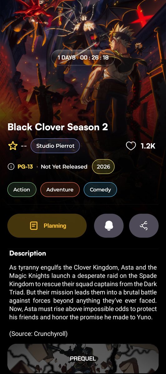 sammy12co's tweet photo. guys may I borrow your account in crunchroll,I just want to watch the Black Clover Sequel releasing in thin month of October please guys😭 https://t.co/qEQLtuc45q