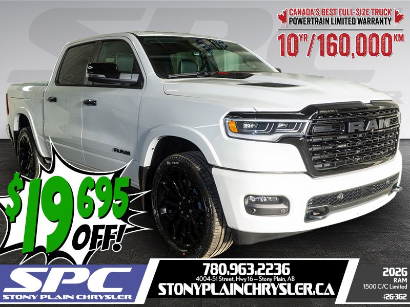 SPChrysler's tweet photo. ๐จ Looking for a new vehicle? Nowโs the time! ๐ป
Save up to $19,695 on select models, including this 2026 Ram 1500 Limited. Premium truck. Massive savings. But not for long!
๐ 4004-51 Street, Stony Plain
๐ https://t.co/D0PsiIyzQ8
๐ฑ 587-206-6524
#Ram1500 #RamLimited https://t.co/nAVayU6kMI