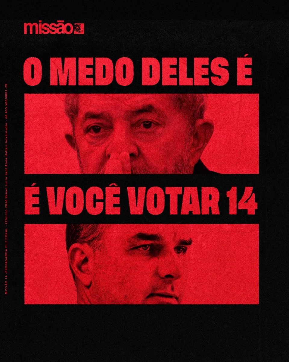 RenanHallais's tweet photo. O medo deles é você votar 14!

#pernambuco #missão https://t.co/biUhm9a7Uq