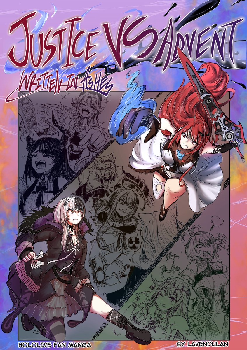 Lavendulan's tweet photo. Justice VS Advent: Written in Ashes
-- COMPLETED --

A four chapters manga about the battle between Shiori and Elizabeth and is FREE to read

From now on this post will be the center of this book.
Each chapter will also be post HERE.

#BloodflameArt #ShiorinSketch #WRITTENinASHES https://t.co/dTjf9tGdup