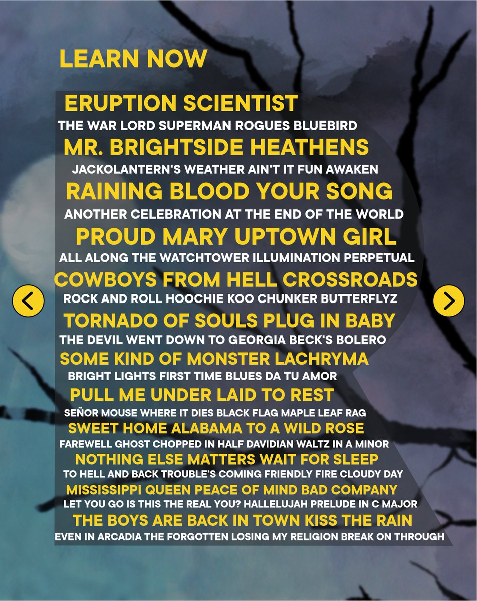 rocksmithplus's tweet photo. 🎃 SKILLING SPREE

Forty tracks, forty artists, one playlist built to level up every skill on the fretboard. Available October 1, 2026.

From Mr. Brightside to Eruption to Tornado of Souls, there's a challenge for every level 🎸

Repost if your favorite is in there.

DOWNLOAD NOW FOR FREE 👉 https://t.co/ZdImfcZuF6

#RocksmithPlus #guitar