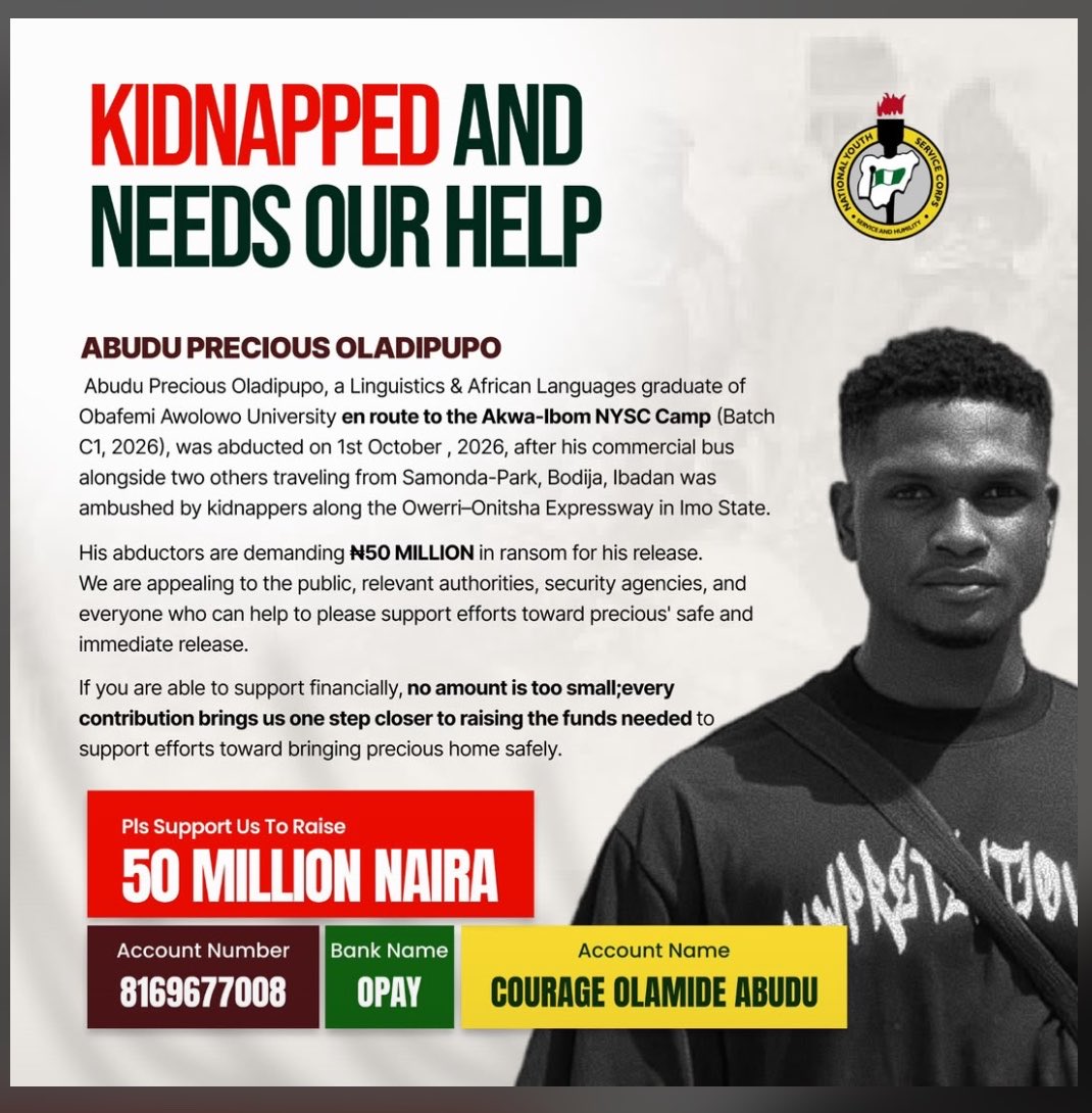 Thejudge2234's tweet photo. Please help me brother🙏😔

@PoliceNG
@officialnyscng
@NigeriaGov
@NGRPresident
@MinOfInteriorNG
@fmydNG 
@officialnyscng 
#ImoState 
#Freeourcorpers
#owerrikidnapping https://t.co/mZgEH39GfJ