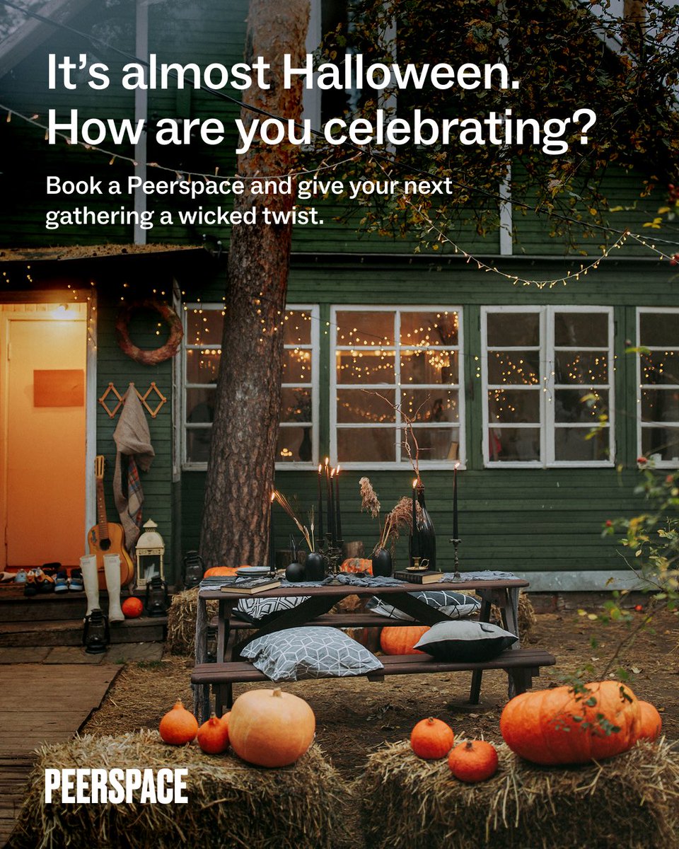 Peerspace's tweet photo. Who says Halloween is just for costume parties? 🦇

Swipe for spooky twists on life's biggest milestones, from a gothic-romantic engagement party to a baby shower with a "bun in the coven." 🕯️

Want more ideas? Tap the link in our bio to read the full post, then book a Peerspace to bring your vision to life. 🥀

#partyplanning #halloweenparty #partyinspo #halloweenvibes
