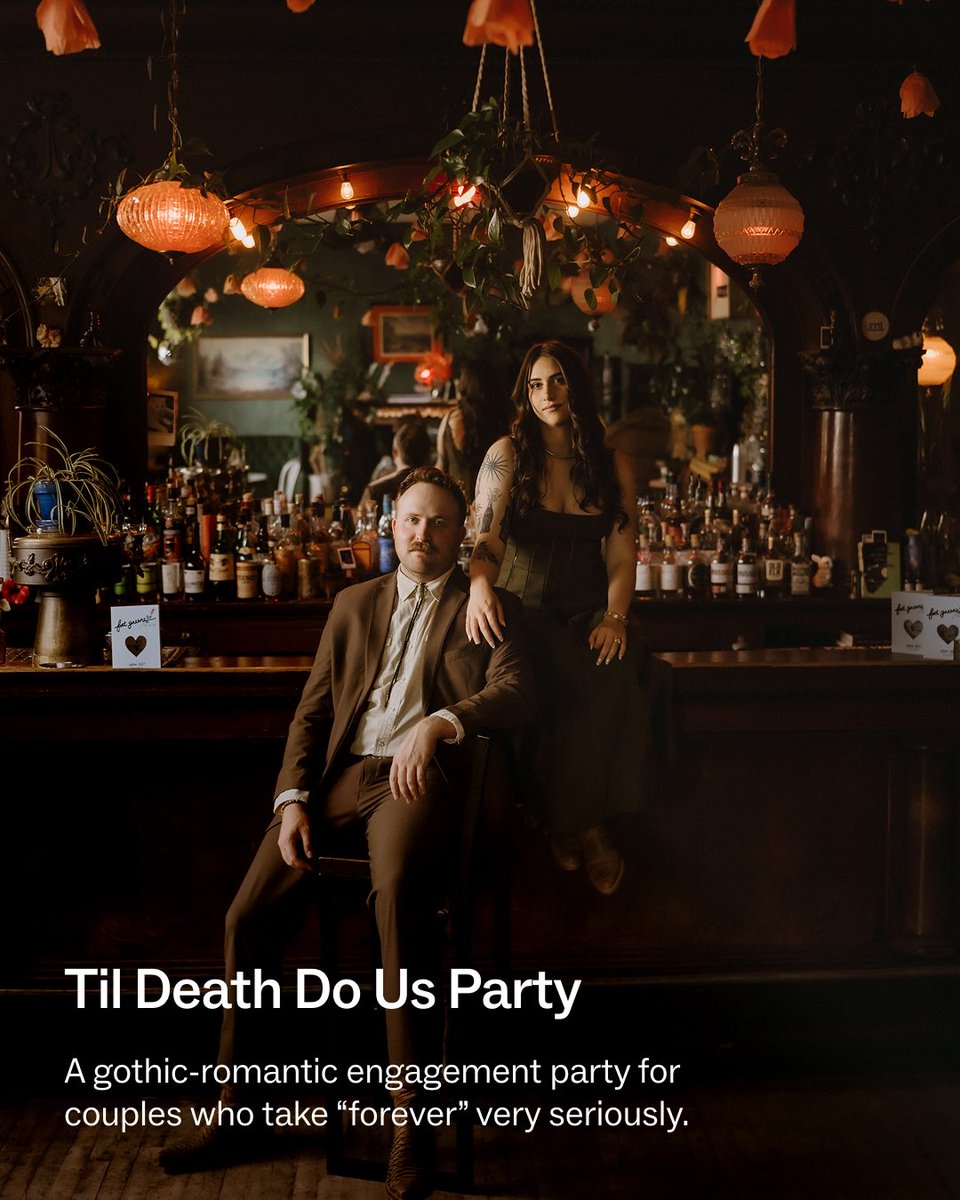 Peerspace's tweet photo. Who says Halloween is just for costume parties? 🦇

Swipe for spooky twists on life's biggest milestones, from a gothic-romantic engagement party to a baby shower with a "bun in the coven." 🕯️

Want more ideas? Tap the link in our bio to read the full post, then book a Peerspace to bring your vision to life. 🥀

#partyplanning #halloweenparty #partyinspo #halloweenvibes