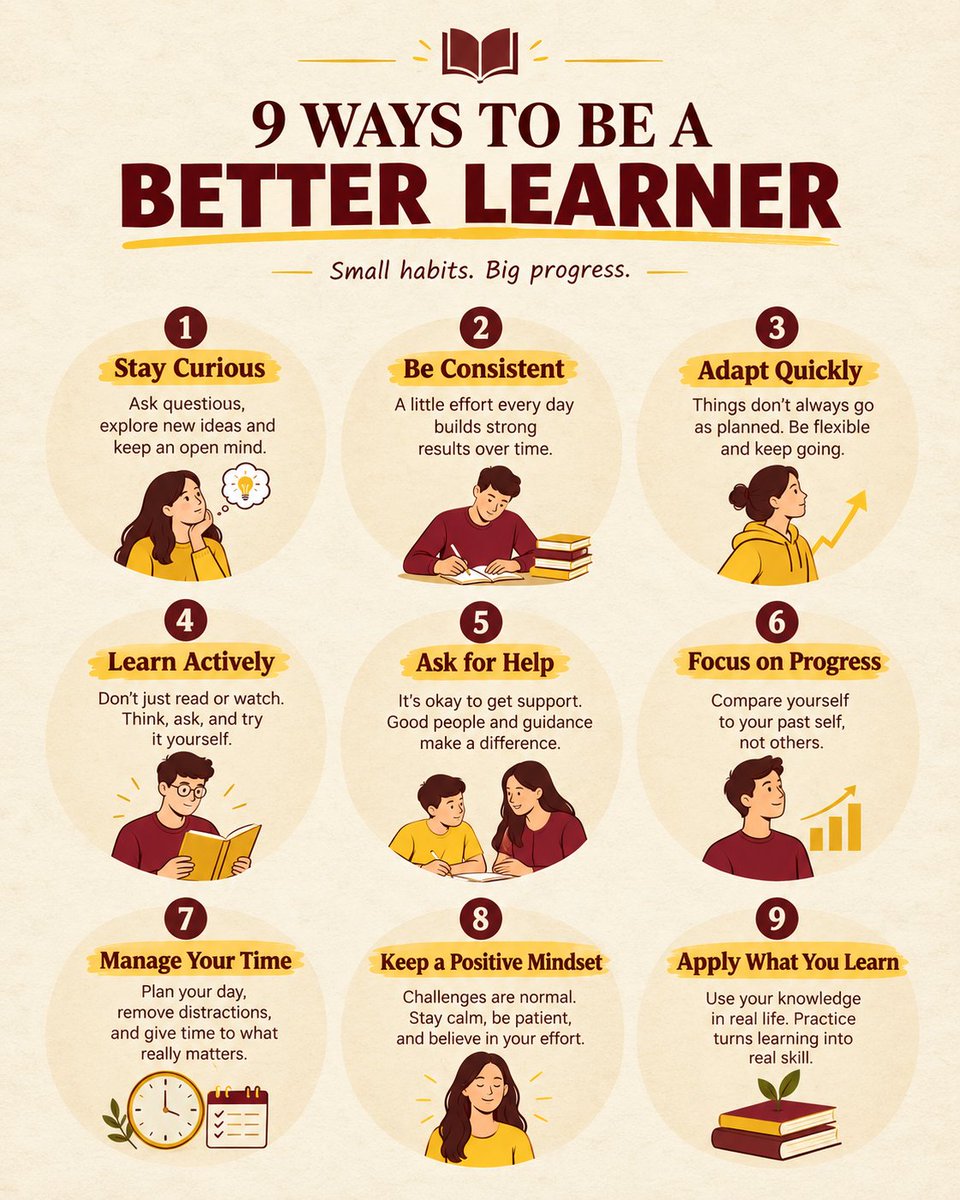 AspirantsBooks's tweet photo. 9 ways to be a better learner https://t.co/yi32KMvBzc