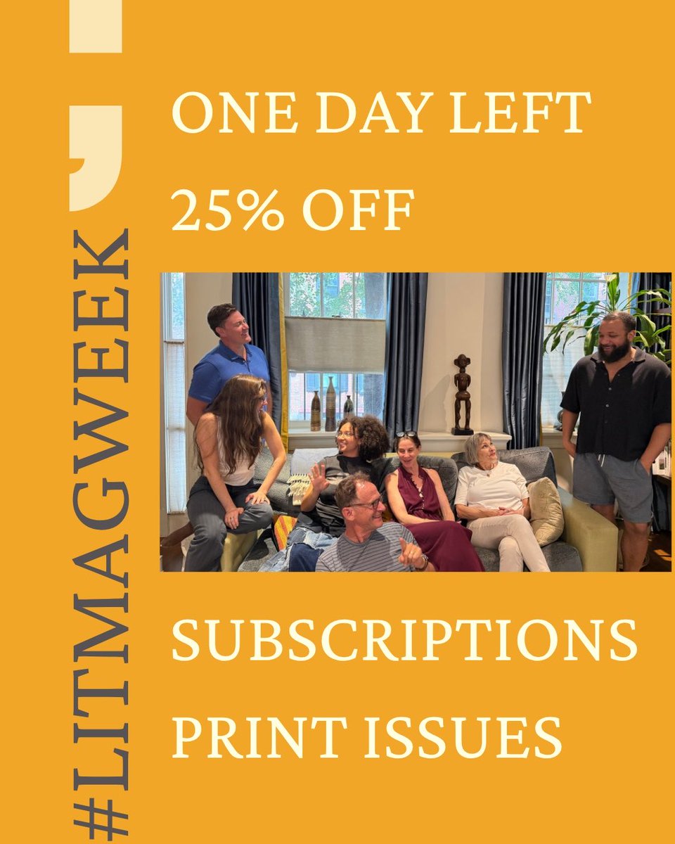 epiphanylit's tweet photo. Today's your last chance to get 25% off of all things Epiphany, including print mags and subscriptions. Secure your #LitMagWeek haul through the link in our bio, and check out @litmagweek for more goodies from our fellow small presses. https://t.co/BGZYUf6At0