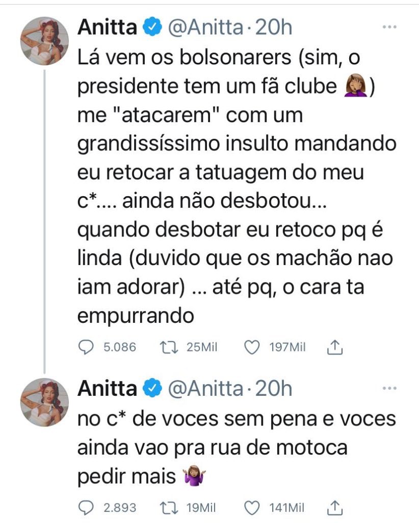 kaynitta_'s tweet photo. saudade da Anitta sem papas na língua contra os bolsonaristas https://t.co/b7a8on7U8T