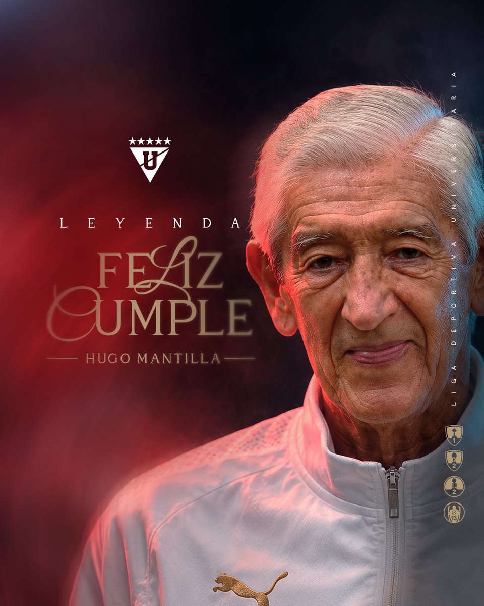 LDU_Oficial's tweet photo. Queremos desear un feliz cumpleaños a nuestra leyenda como jugador y ex dirigente, Hugo Mantilla🎉 

¡Que sea un gran día!🎂 https://t.co/YomXzxYyGq