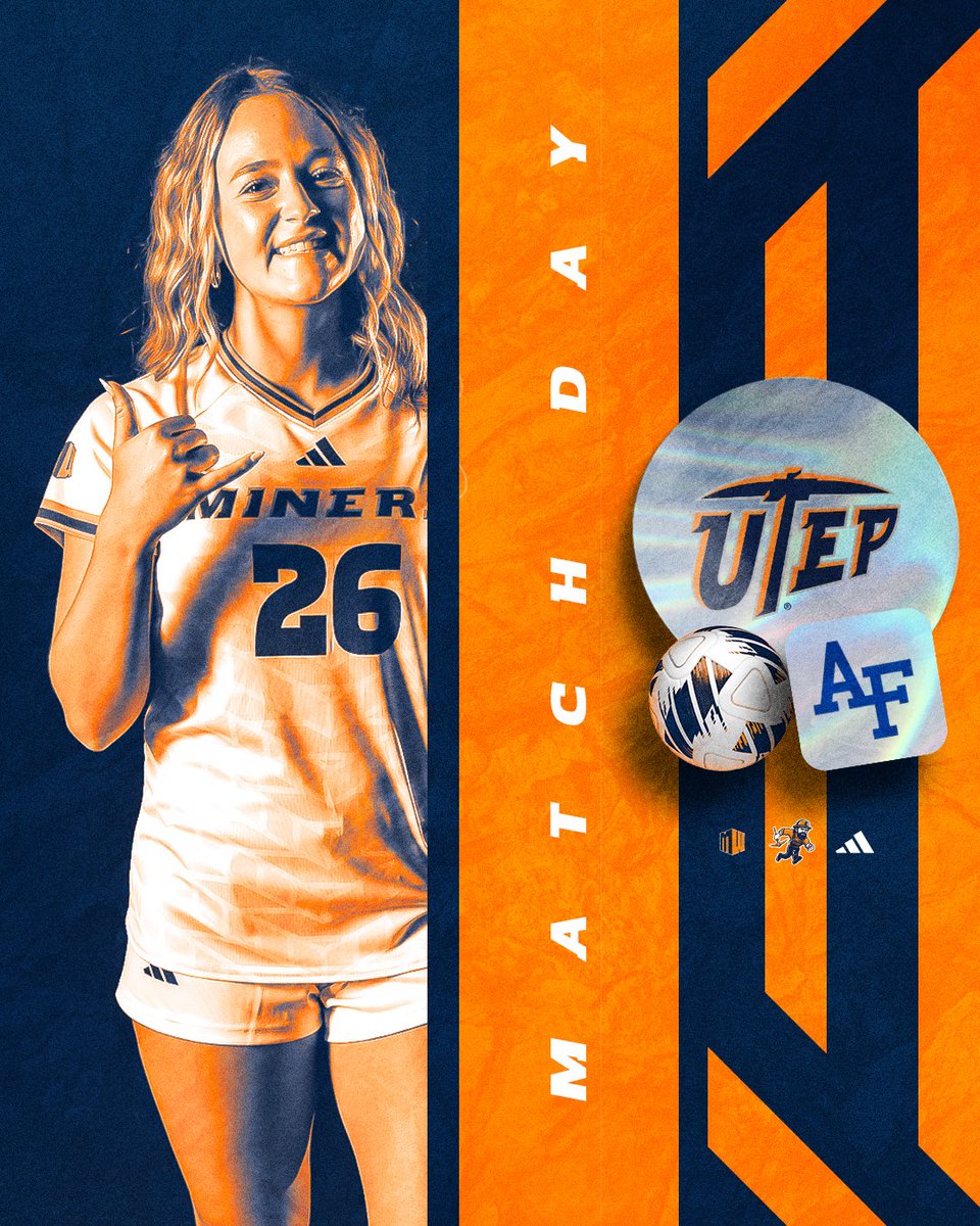 UTEPSoccer's tweet photo. 𝗠𝗔𝗧𝗖𝗛 𝗗𝗔𝗬: 𝗖𝗮𝗻’𝘁 𝗯𝗲𝗮𝘁 𝗙𝗿𝗶𝗱𝗮𝘆 𝗻𝗶𝗴𝗵𝘁 𝗳ú𝘁𝗯𝗼𝗹 ⛏️

🆚 Air Force 
📍 University Field
⏰ 7 PM MT
📺 MW+
🎟️ https://t.co/vLmaQVnfM2

✍️ Five players have scored at least two goals, the most in a season by UTEP since 2019. https://t.co/eifnc5Jyob