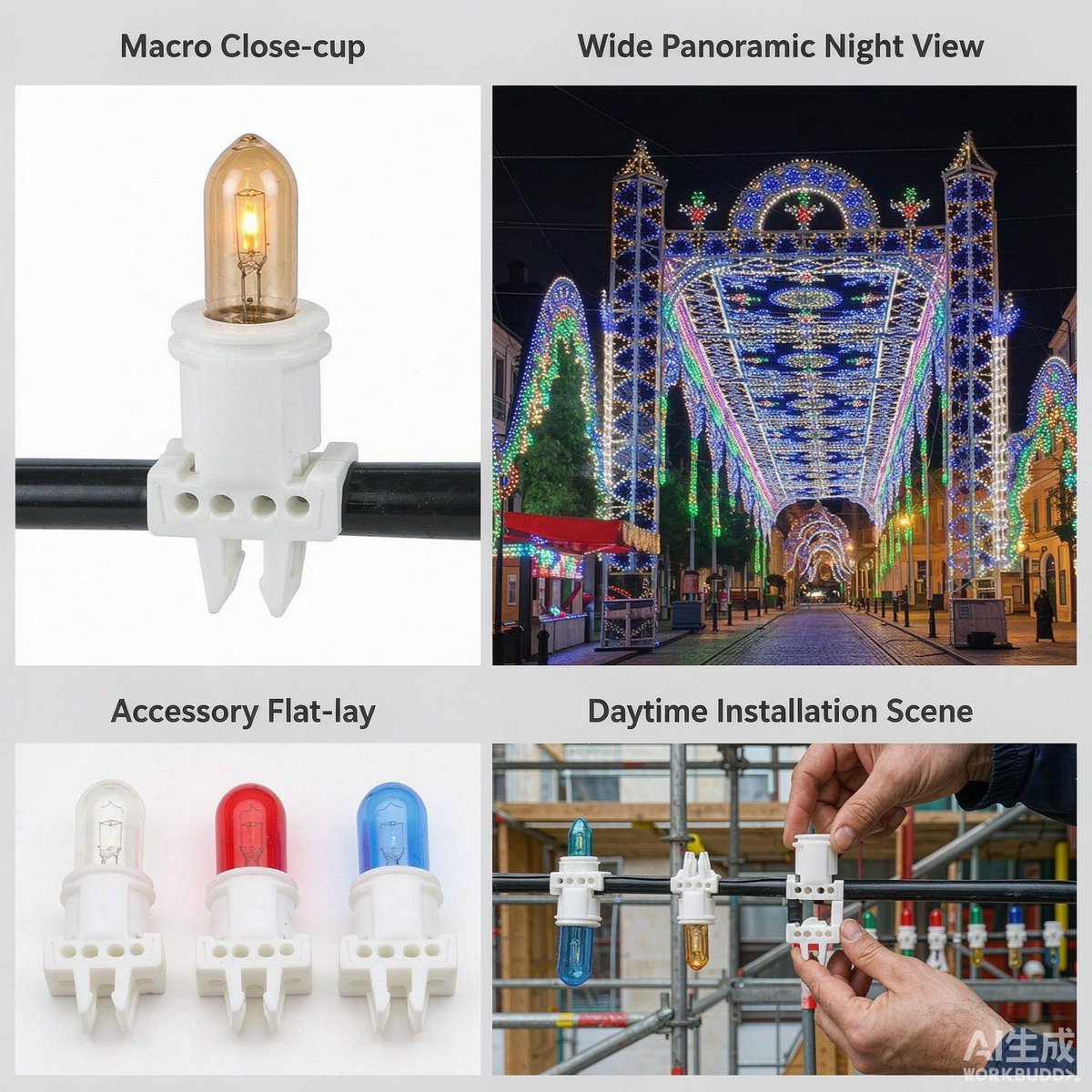 wendadeco's tweet photo. TikTok 文案单独发你：

🆕 2026 NEW: E14 socket with CLIP — snaps onto aluminum frames, no tools needed! Perfect for street arches, Christmas trees &amp; festival motif lights. 🇨🇳 DM for samples! #motiflights #E14 #festivallighting #christmaslights #factorydirect #wendadeco https://t.co/43Wu8fMx01