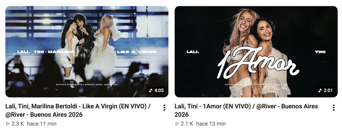 nom0leste's tweet photo. LALI ACABA DE SUBIR LAS VERSIONES COMPLETA DE "1 AMOR" Y "LIKE A VIRGIN" A SU CANAL DE YOUTUBE🙏🏻 https://t.co/HCBvEEttA3