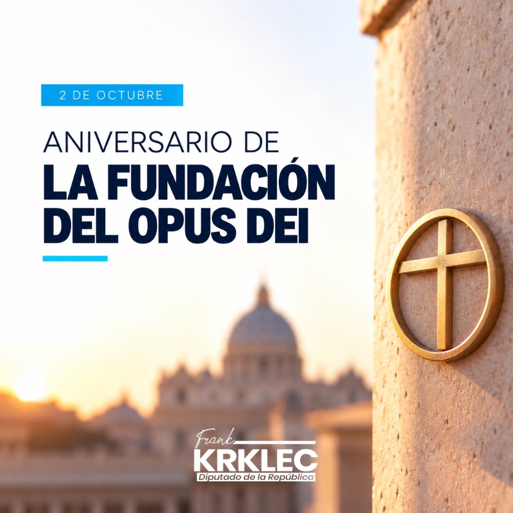 fkrklect's tweet photo. Hoy conmemoramos el 98.° aniversario del @opusdei , fundado por San Josemaría Escrivá el 2 de octubre de 1928. 

Su legado nos recuerda que la fe y la santidad se viven en lo cotidiano: en el trabajo bien hecho, en la familia y en el servicio a los demás. 

Que esta fecha renueve nuestro compromiso de seguir construyendo una sociedad con sólidos valores cristianos. 

¡Feliz aniversario a toda la comunidad!