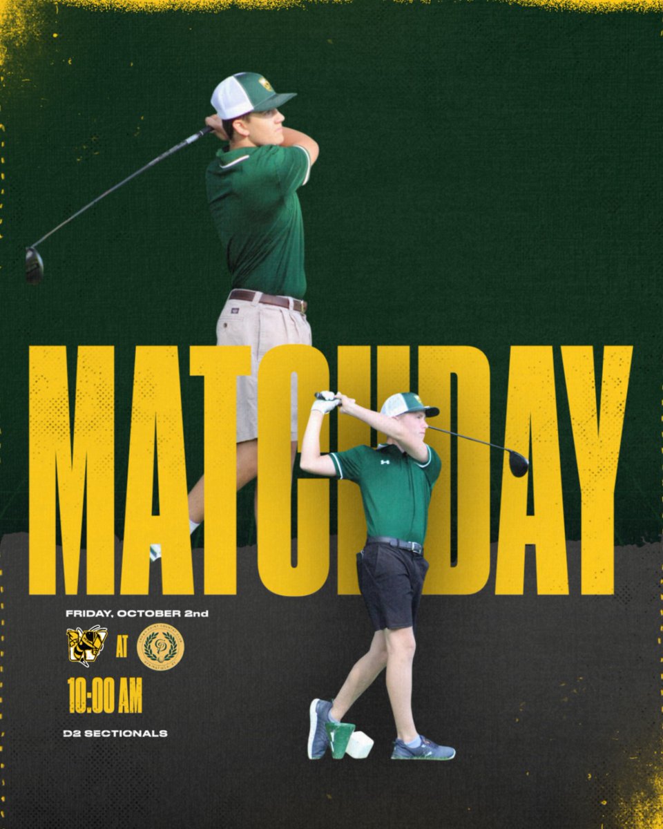 AthleticsWSD's tweet photo. MATCHDAY: Good luck to our two Varsity Golfers as they compete in today's D2 Sectionals at Crown Point CC. #swarmasone https://t.co/ooCyPiOhrQ