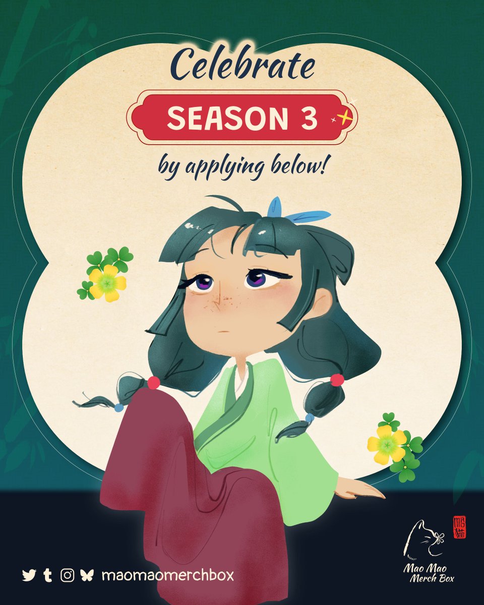 maomaomerchbox's tweet photo. 🌸 Celebrate Season 3 &amp; Apply! 🌸 
Join us for the festivities as we celebrate the Apothecary Diaries airing its third season, or become a participant by applying below! https://t.co/IiVq1DHUHk