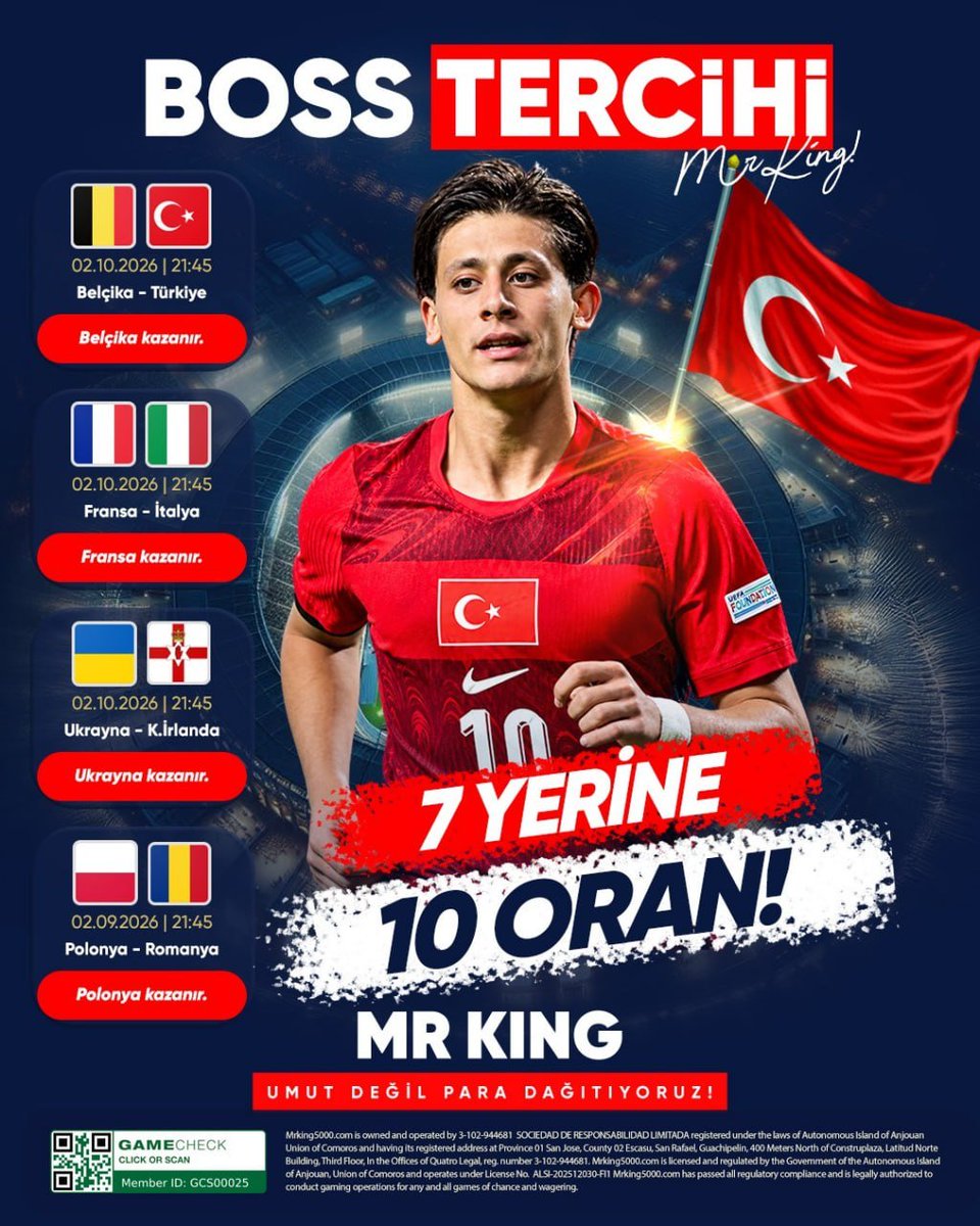 mrkingbonus's tweet photo. Belçika - Türkiye 
Fransa - İtalya
Ukranya - K.İrlanda
Polonya - Romanya

Belçika, Fransa, Ukranya, Polonya Kazanır.

MR KING'TE BU TERCİHLER 7 YERİNE  ⥸   BOSS TERCİHİ İLE 10 ORAN! https://t.co/XO49Iu3axV