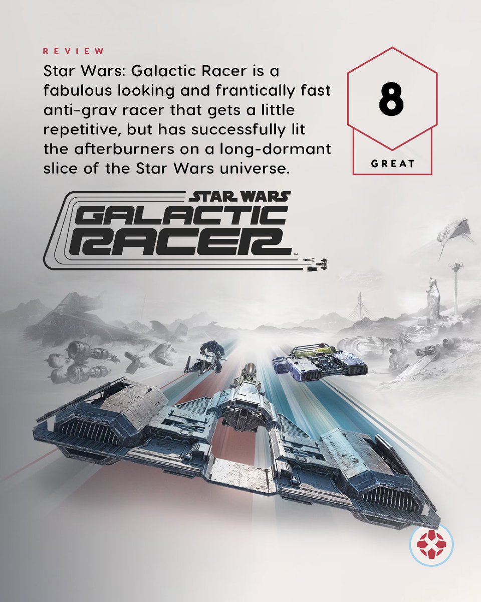 IGN's tweet photo. With a range of vehicle classes, a world outside the racing you can explore, and an interesting roguelite structure, Galactic Racer is a fresh blend of Star Wars lore with the destructive spirit of arcade racing icons like Burnout and MotorStorm.

Our review: https://t.co/lEQOzwFxAx