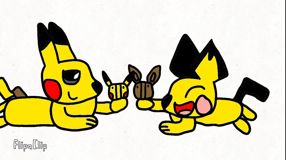Manman01022004's tweet photo. Pikachu and Pichu having a love bonding moment. https://t.co/3WmZwv161n