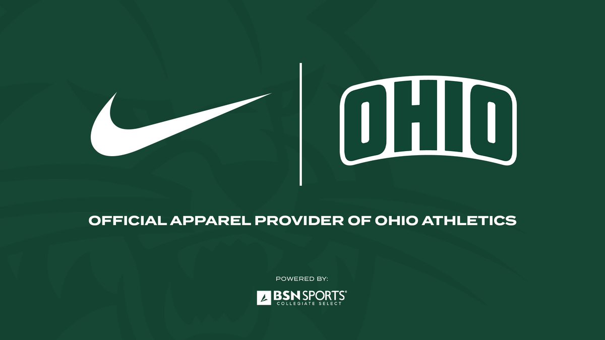 ohiou's tweet photo. Ohio Athletics has announced a 5-year partnership agreement with Nike &amp; BSN SPORTS to serve as the Bobcats' official apparel, uniform, equipment &amp; accessories provider!

Nike will exclusively outfit all 16 athletic programs beginning in July 2027. 😼

📰 » https://t.co/ubMPtnm7Q0 https://t.co/rh2XeNtosG