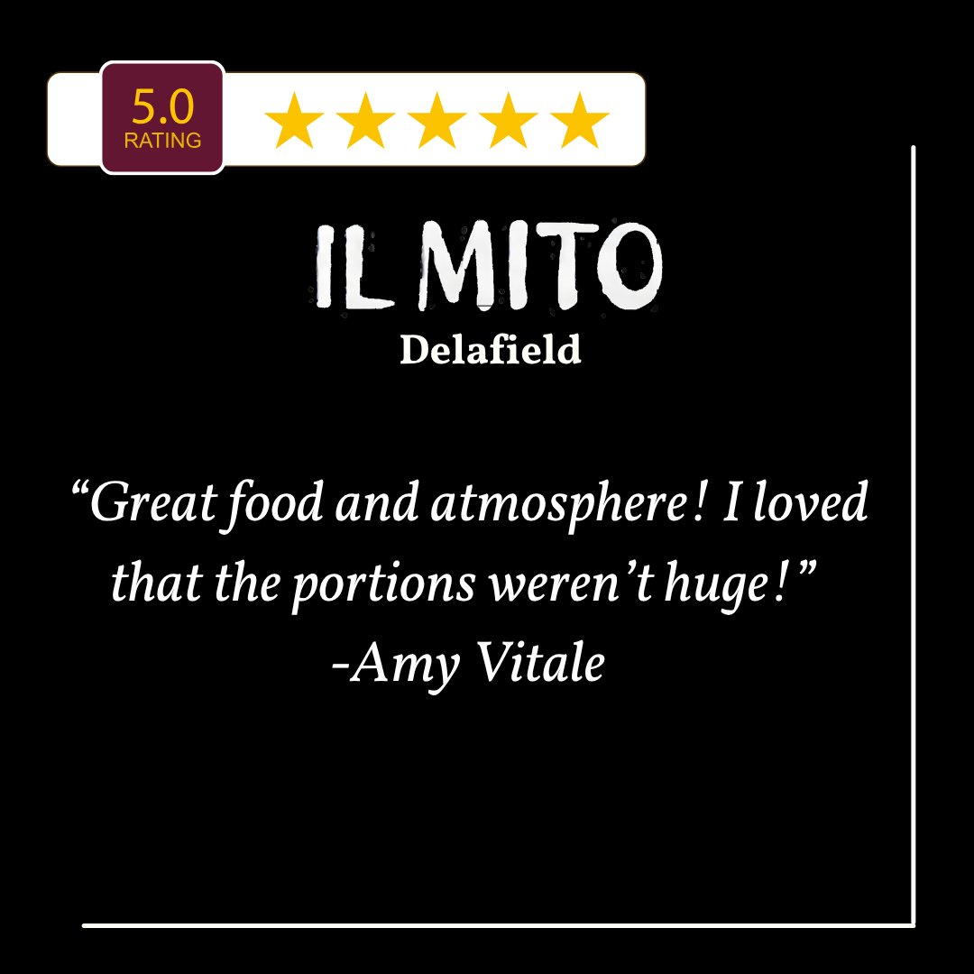 ChefFeker's tweet photo. “Great food and atmosphere! I loved that the portions weren’t huge!”

Thank you, Amy! We’re glad you enjoyed the food, atmosphere and thoughtfully sized portions. 

Reserve: 262-303-5070

#DelafieldWI #LakeCountryEats #ItalianFood https://t.co/eb2HAaAz1s