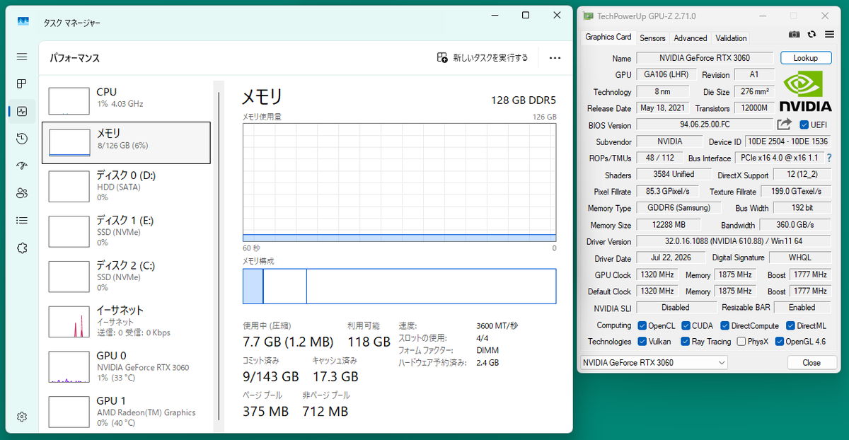 kurotre3's tweet photo. OSクリーンインストール後の CinebenchR23とFF15 Benchmark。
CBは過去最高点を出しているが誤差範囲内。OSインストール前と比べても3%程度の差しかない。
FF15はi5-13400＋DDR4-32Gの構成とほぼ同スコア。13400でもGPU性能を使い切れているということかな。
HAVNケース＋Steel Legend も良き。 https://t.co/4xk5honeuW