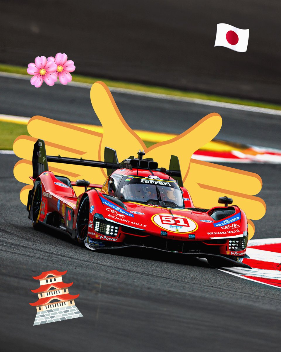 FerrariHypercar's tweet photo. We’ve got a surprise for you 🥰🌸

#FerrariHypercar #WEC #6HFuji https://t.co/xYMHCRe4zP