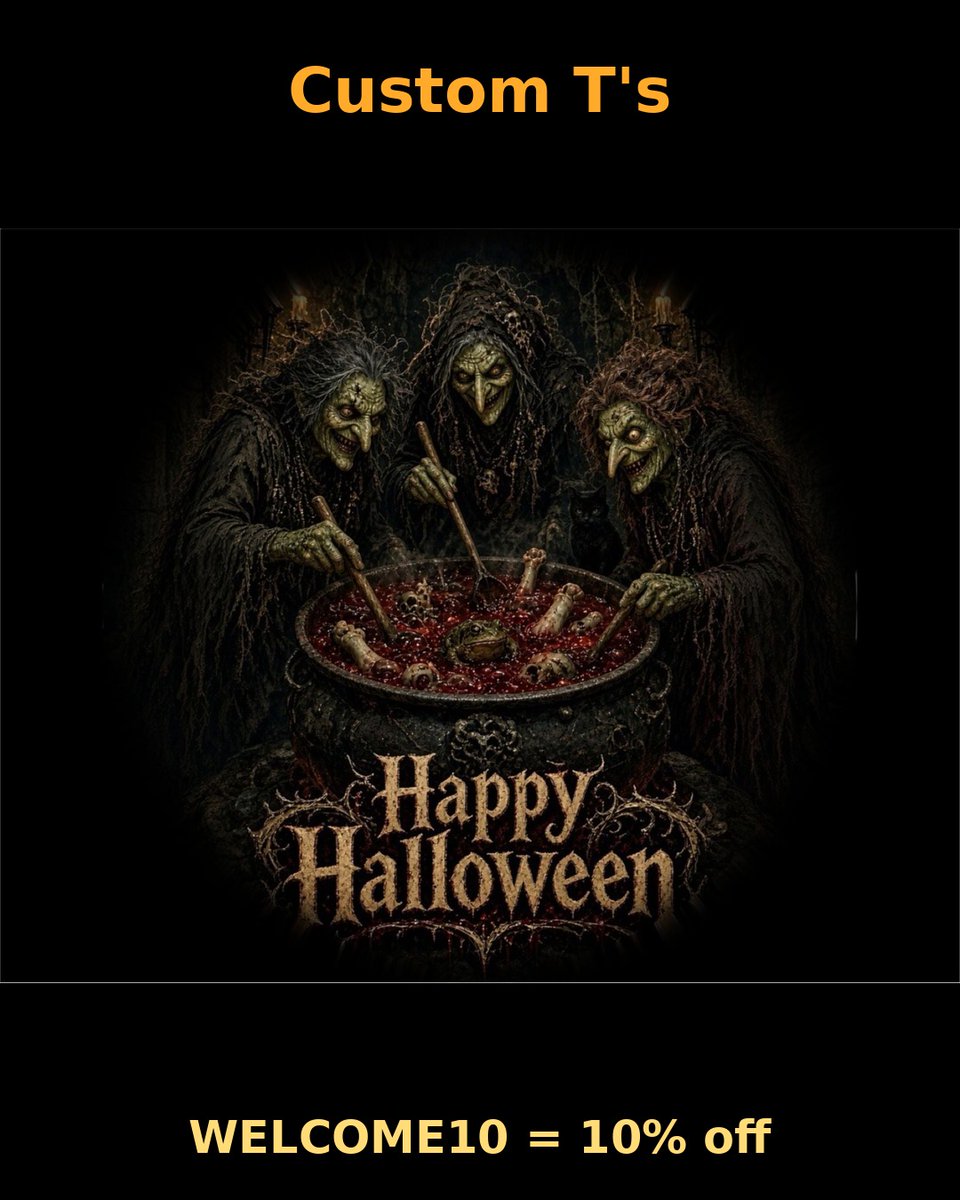 CustomTeees's tweet photo. Walls so haunted your guests will ask 🧙‍♀️
The Witches' Cauldron Halloween Poster is the one.
🎃 Order by Oct 15 for Halloween arrival. WELCOME10 = 10% off.
https://t.co/1yUG3cTc6F https://t.co/ATU1Lj3ucm