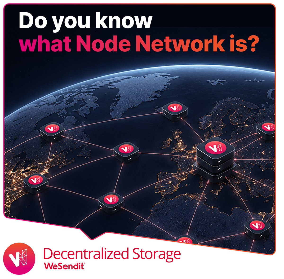 WeSendit's tweet photo. 🚀 An important step for the WeSendit Node Network.

Our latest technical updates have been released and are operational, advancing our distributed storage infrastructure with decentralization, encryption &amp; redundancy.

Learn more about Node Networks 👇
https://t.co/M7NwYkng2J https://t.co/VGy3cLsZVk