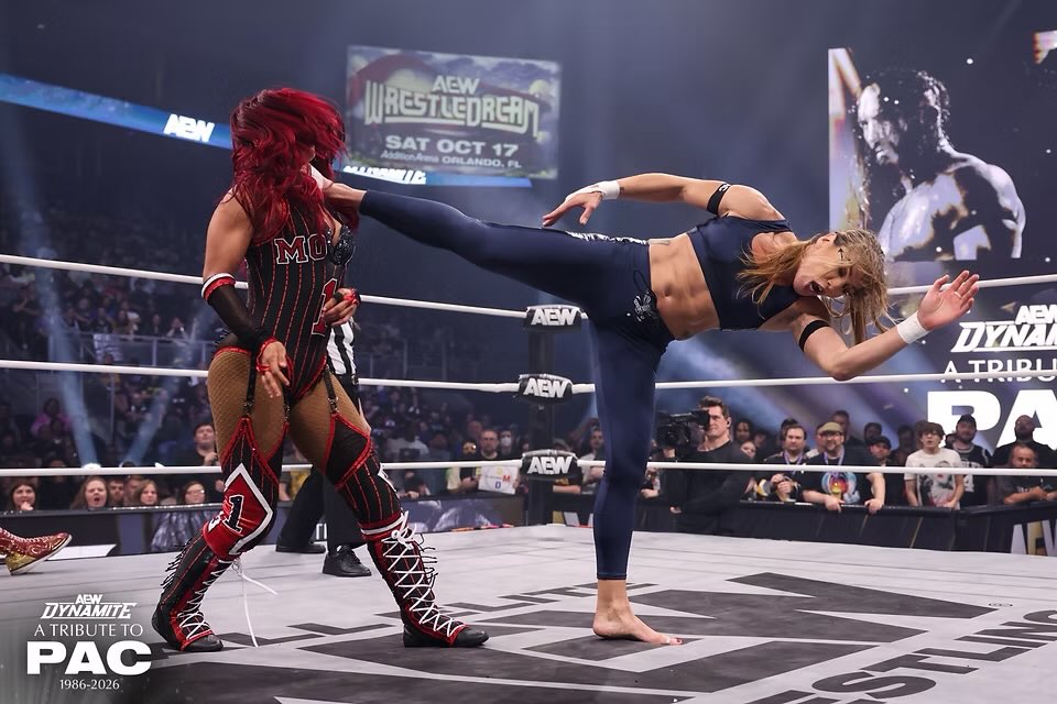 KXNGAO's tweet photo. Mercedes Moné personally insisted on wrestling on A Tribute To PAC despite her broken nose 

(WON) https://t.co/TWCLKxeex1