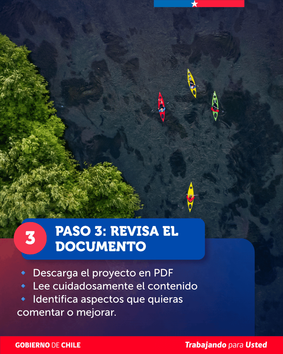 Sernatur's tweet photo. @Sernatur_RM @sernaturcoquimb @sernatur_1 @SernaturLagos @DescubreLosRios @sernatur_valpo @SernaturNuble @SernaturMaule @sernaturaysen @subturismo @Sernatur_XV @Sernatur_IX @SernaturBioBio @Sernatur_VI @SernaturAtacama @Sernatur2 Continuación del paso a paso para participar en la Consulta pública de tres normas técnicas de agua: rafting, canotaje y deslizamientos sobre olas.

🔗https://t.co/diFpWr0jlJ https://t.co/d4TntZGm00