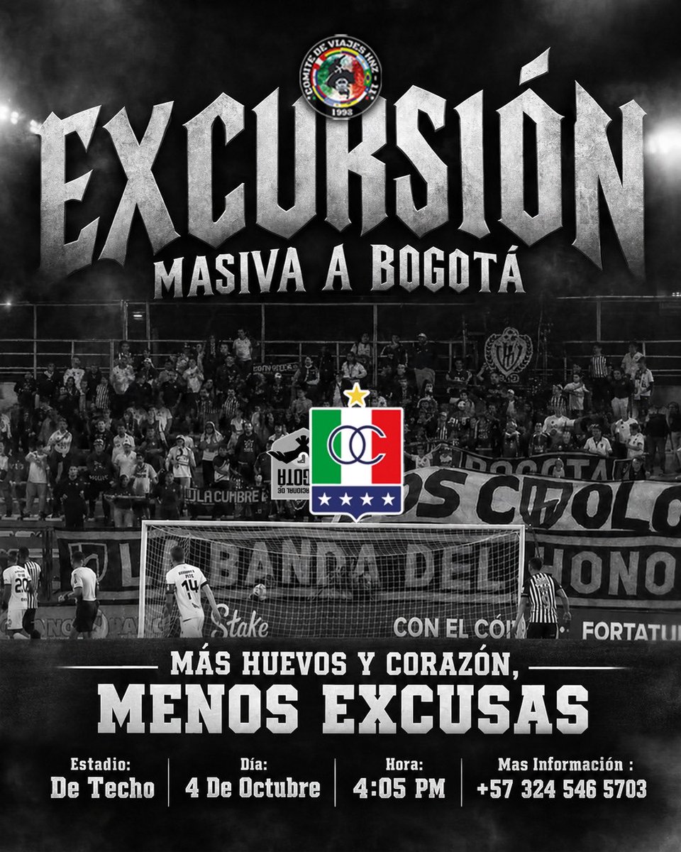 labandadeleje's tweet photo. Nunca jugarás solo O11CE CALDAS, la banda del Once vuelve a las carreteras camino a Bogotá.

Toda la información está disponible con el Comité de Viajes - HNZ11.

#AguanteLaBandaDelEje #HolocaustoNorte #CaposDelEje #LaHistoriaEsNuestra https://t.co/MTbdUaG5xL