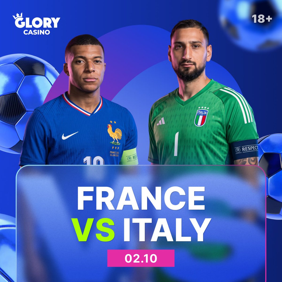 Gloryoffers's tweet photo. FRANCE VS ITALY ON GLORY: BATTLE OF GIANTS IN THE NATIONS LEAGUE!

Tomorrow, October 2nd, France hosts Italy in a Nations League super-match. Pure fire on the pitch!

JOIN BIGWIN👉 https://t.co/KxLgj0hawc

#bonus  @1xBet_Eng  #bigwin @Stake #crazytime 
@ClassyBeef https://t.co/BKYpVMoX1H