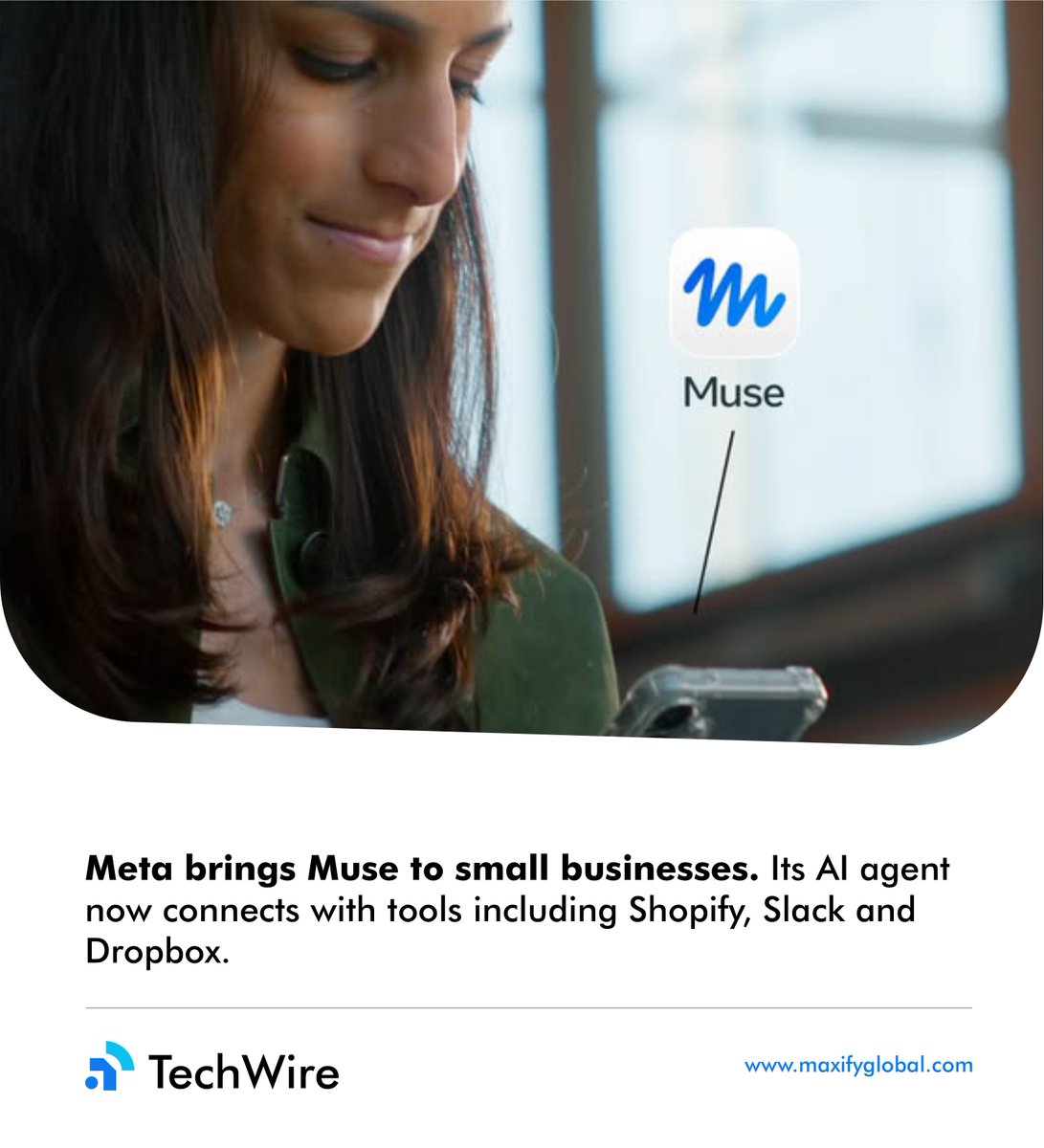 maxifyglobal's tweet photo. #MAXIFYTECHWIRE | Five Tech Stories 

@TechCrunch

• Meta Muse for SMEs
• Airbnb AI search
• WhatsApp teen controls
• ElevenLabs valued at $22B
• Satlyt raises $8M for satellite AI

Takeaway: Solve real customer problems. Build in safety and control.

#MaxifyGlobal #AI https://t.co/EWRNAiQsfQ
