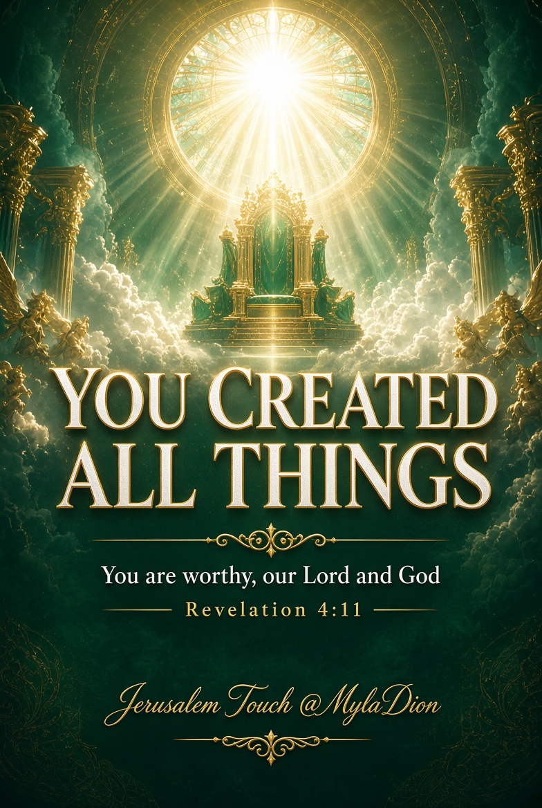 MylaDion's tweet photo. You are worthy, our Lord and God…
for You created all things.
Revelation 4:11 ✨🙏🏻
Jerusalem Touch @MylaDion
#Revelation4 #Worthy #Creator #Worship https://t.co/4HA050WCxK