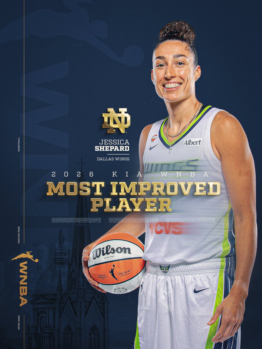 ndwbb's tweet photo. the wnba's most improved player👏 congrats, jess!

#GoIrish https://t.co/sXu8Dy6oqe